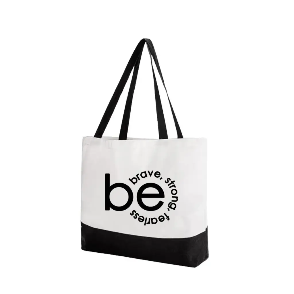 Tote bag with quote (be brave)